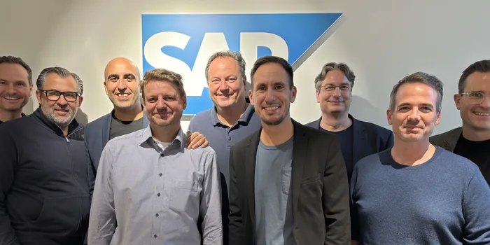 Andreas Ocklenburg mit dem Team nach einem Firmenevent bei SAP